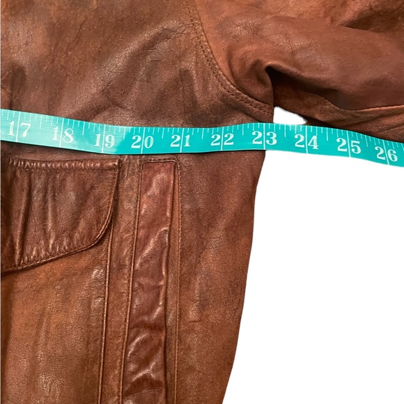 Vintage Brown Leather Bomber Jacket - Picture 10 of 12